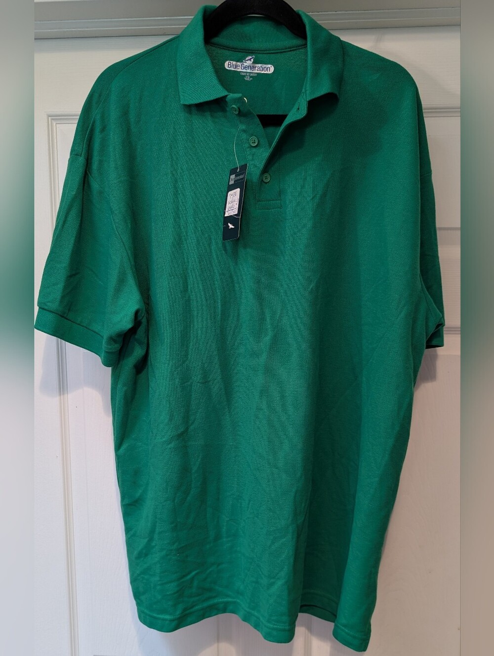 NEW! Blue Generation Mena Bright Green Short Sleeve Polo Shirt XL Poly Blend NWT
